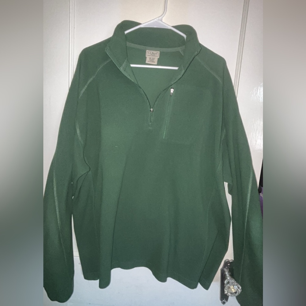Men's Vintage Green L.L. Bean Half-Zip Sweater XXL